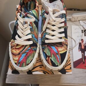 FARM Rio Black and Orange Flatform Sneakers